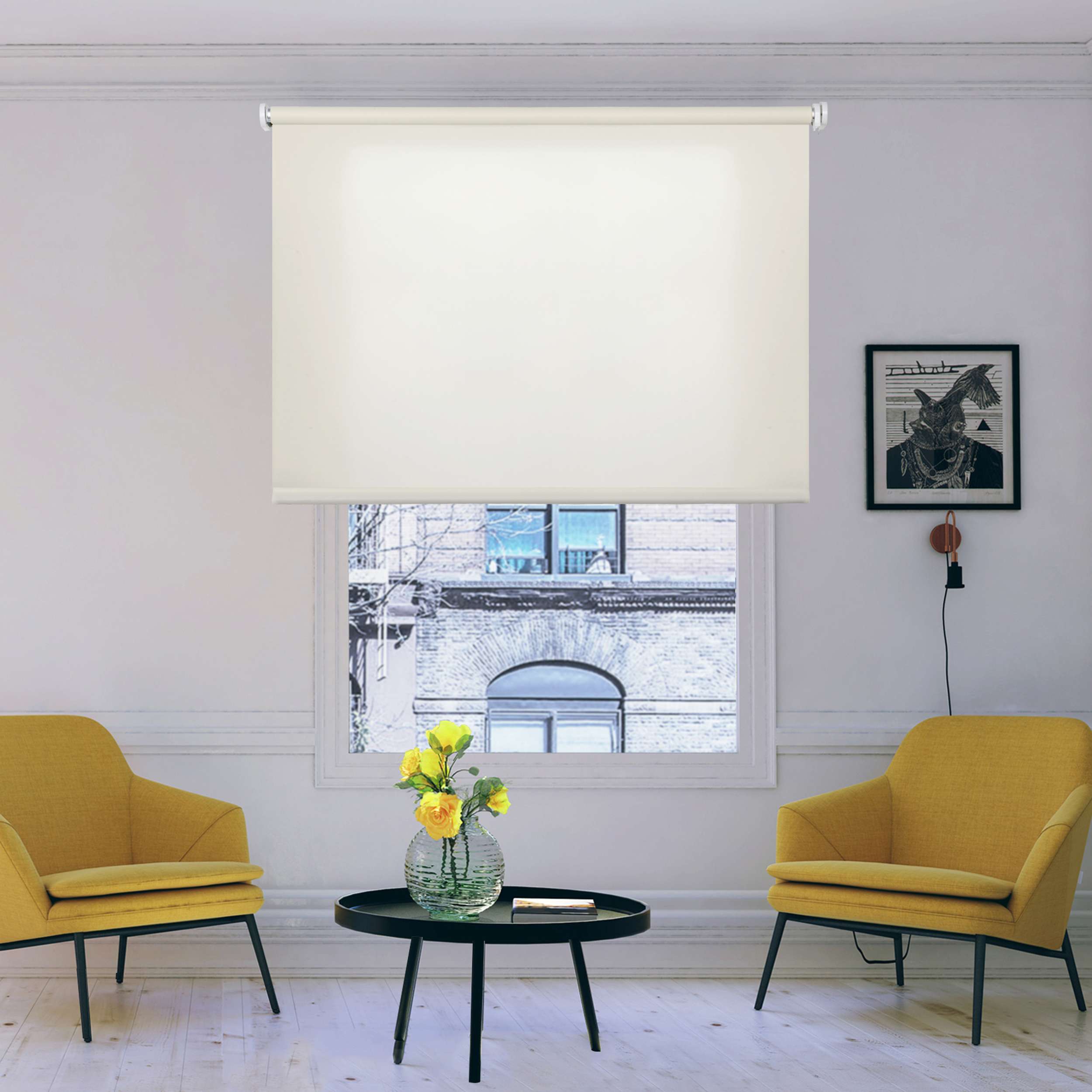 Estores de rolo Translúcidos Estores Translúcidos Ecru, 160 x 180 cm - 2