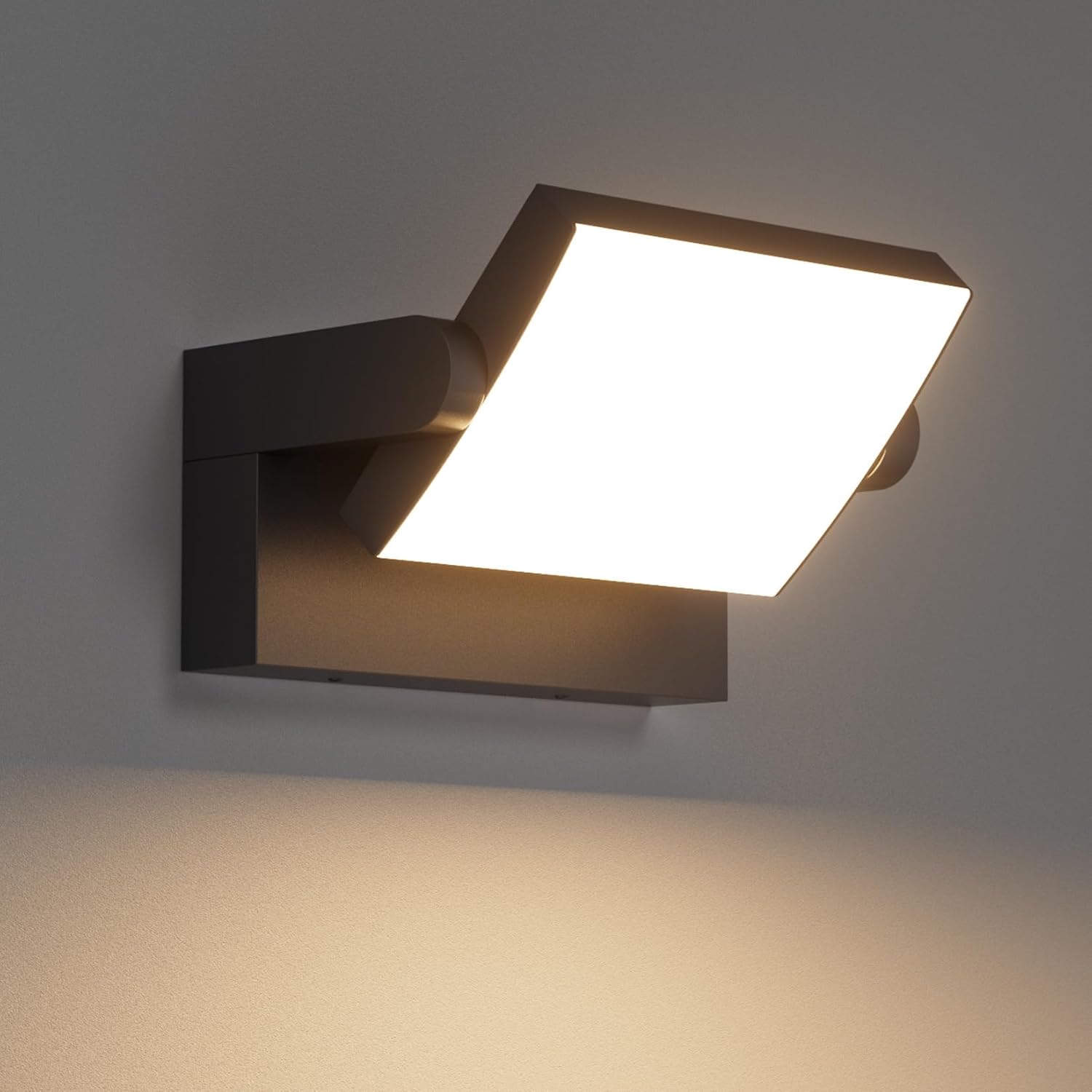 Kinkiet LED 24 W, zewnętrzny, do wnętrz, wodoodporny, IP65, nowoczesny, regulowany kąt świecenia, do przedpokoju, salonu, czarny, ciepła biel 2700-300