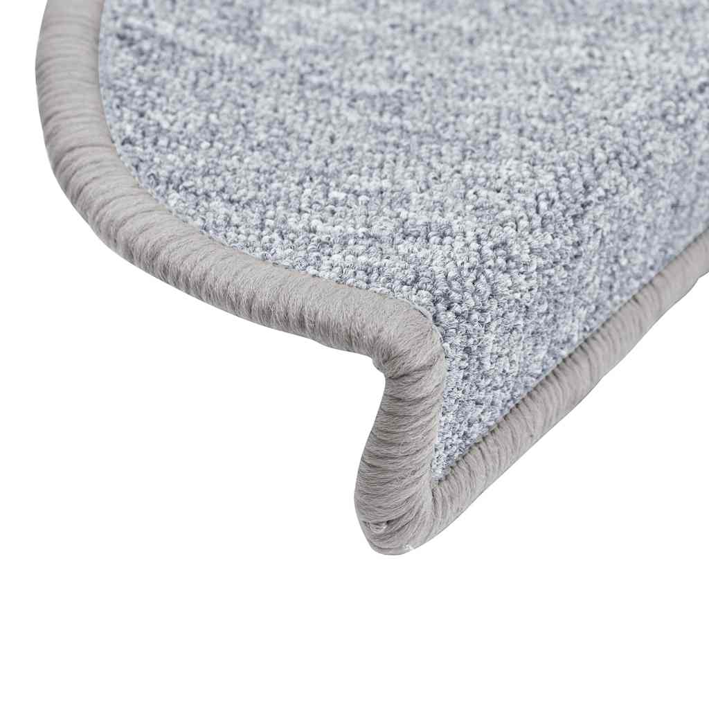 vidaXL Tapis d'escalier 30 pièces 56 x 17 x 3 cm Gris clair Demi-rond - 5