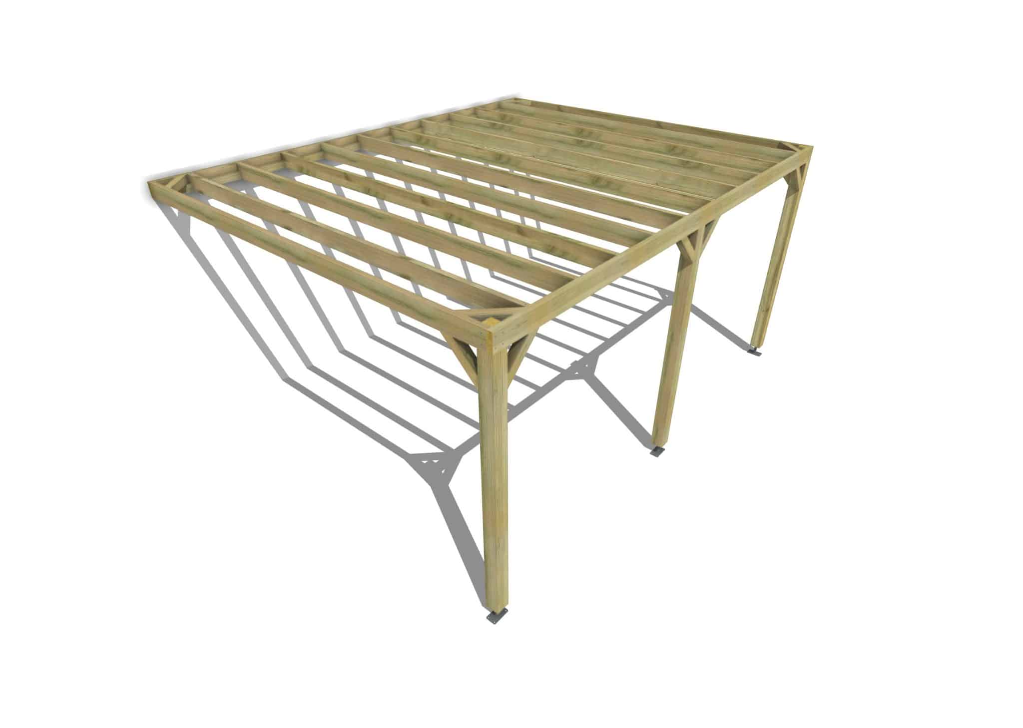 Pergola adossée Vert en Bois 20.16 m² - 3