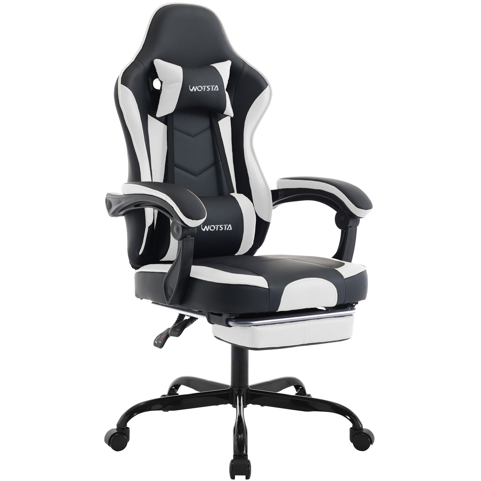 Mediawave Store - Sedia da Gaming Ergonomica, da Ufficio AZRACE in Ecopelle con Poggiapiedi Poltrona Sedile Sport di Lusso, con Braccioli e Poggiatesta Cuscino Lombare, Sedia PC (Azzurro