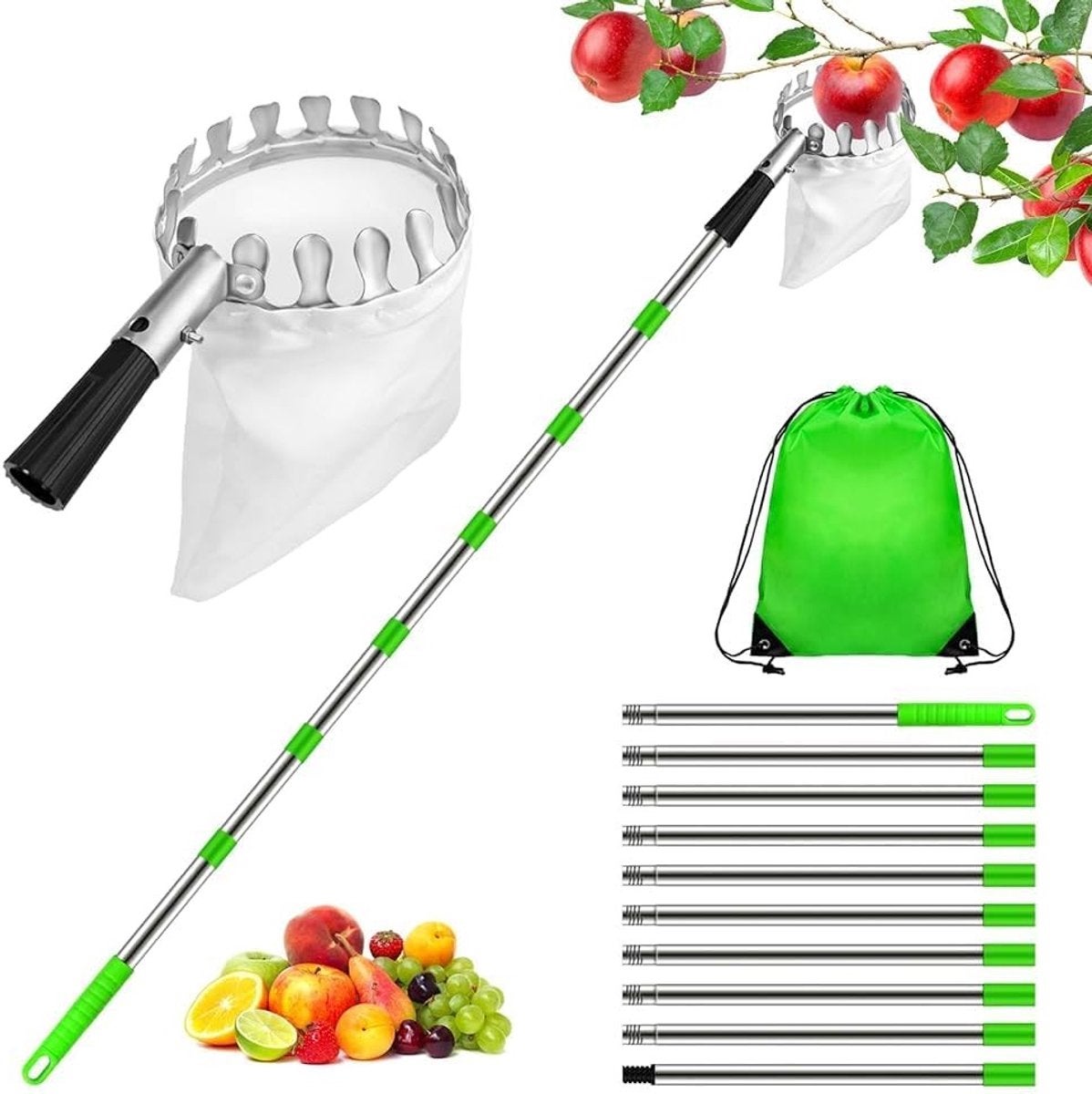 Culegător de fructe, 4M, Culegător de mere, Instrument lung pentru cules fructe cu mâner telescopic