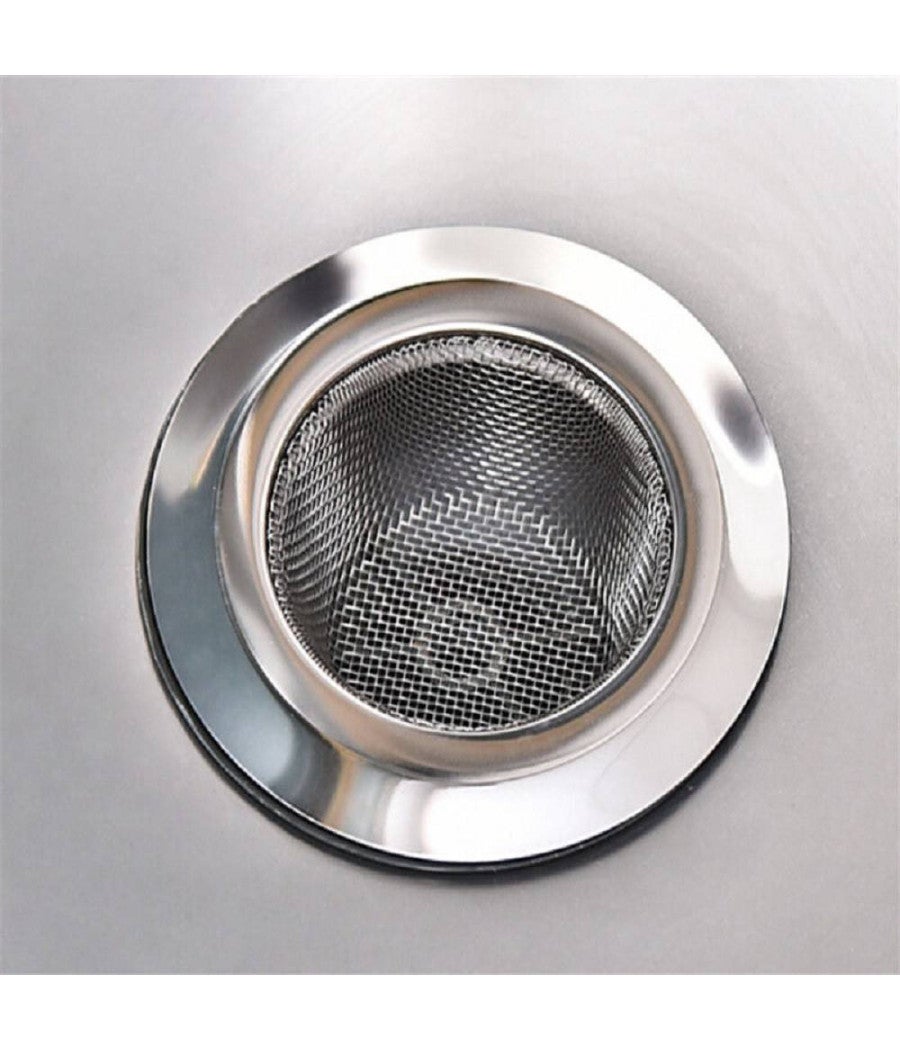 2 Filtri Per Lavello In Acciaio Inox - Raccoglicapelli Per Cucina E Bagno - Diametro 7 Cm, Proteggi Scarico Anti Odori - Adatti Per Vasca, Doccia, Lavabo - 3