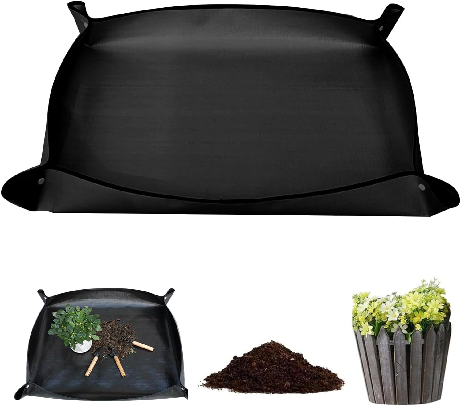 Zestaw mat do roślin - 100x100 cm - mata ogrodowa - czarna mata polietylenowa do roślin - wodoodporna mata do roślin