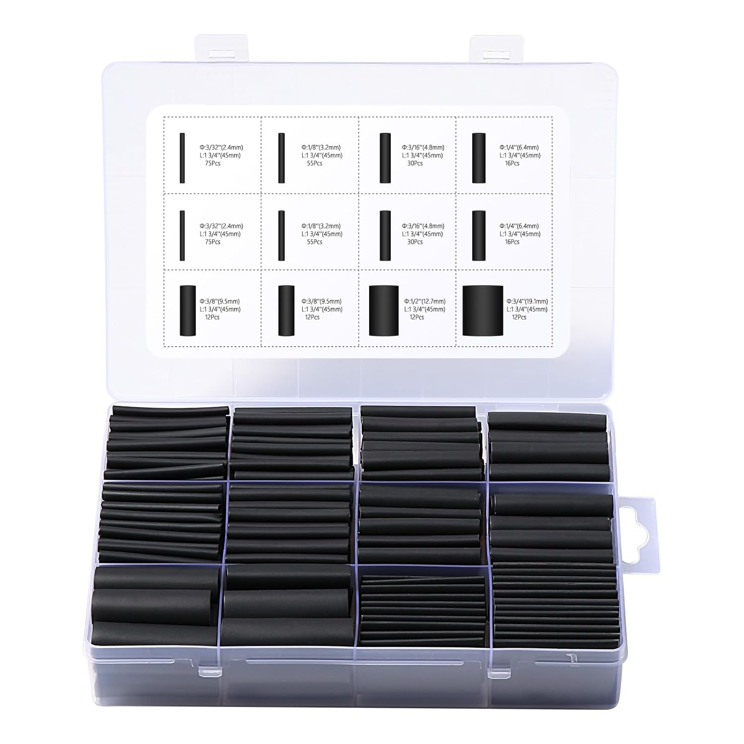 Kit De 300 Tubes Thermorétractables 3:1 – Double Paroi Adhésive, 5 Tailles, Uxcell