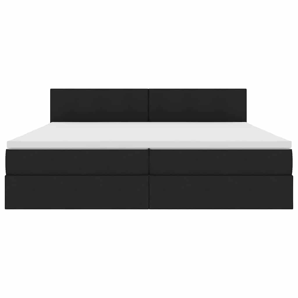 Lit avec rangement et matelas, en velours noir, pour la chambre, 200 × 200 cm - 6
