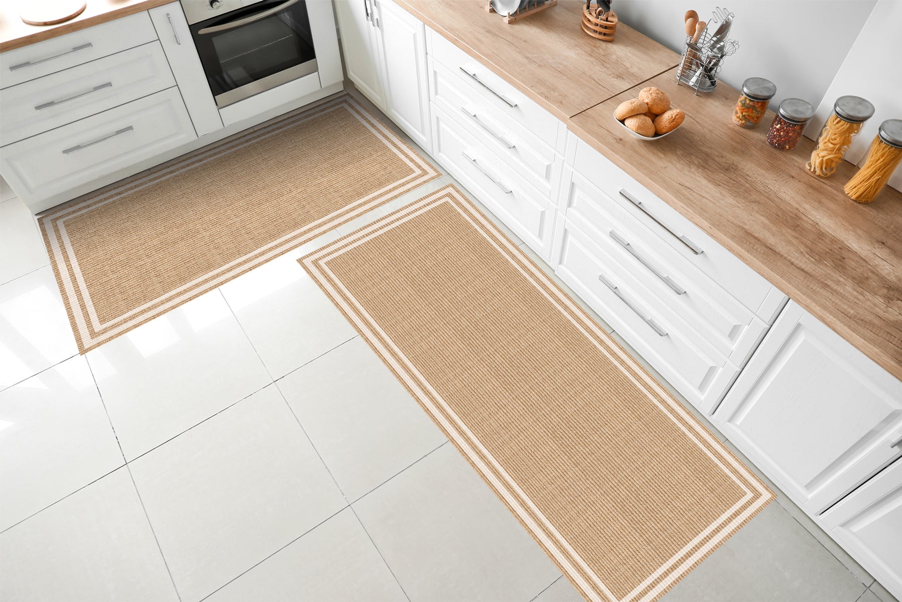 Tapete de vinil Agnan 50x100 cm - PVC antiderrapante, liso impresso, vinílico para cozinha ou sala, lavável - 9