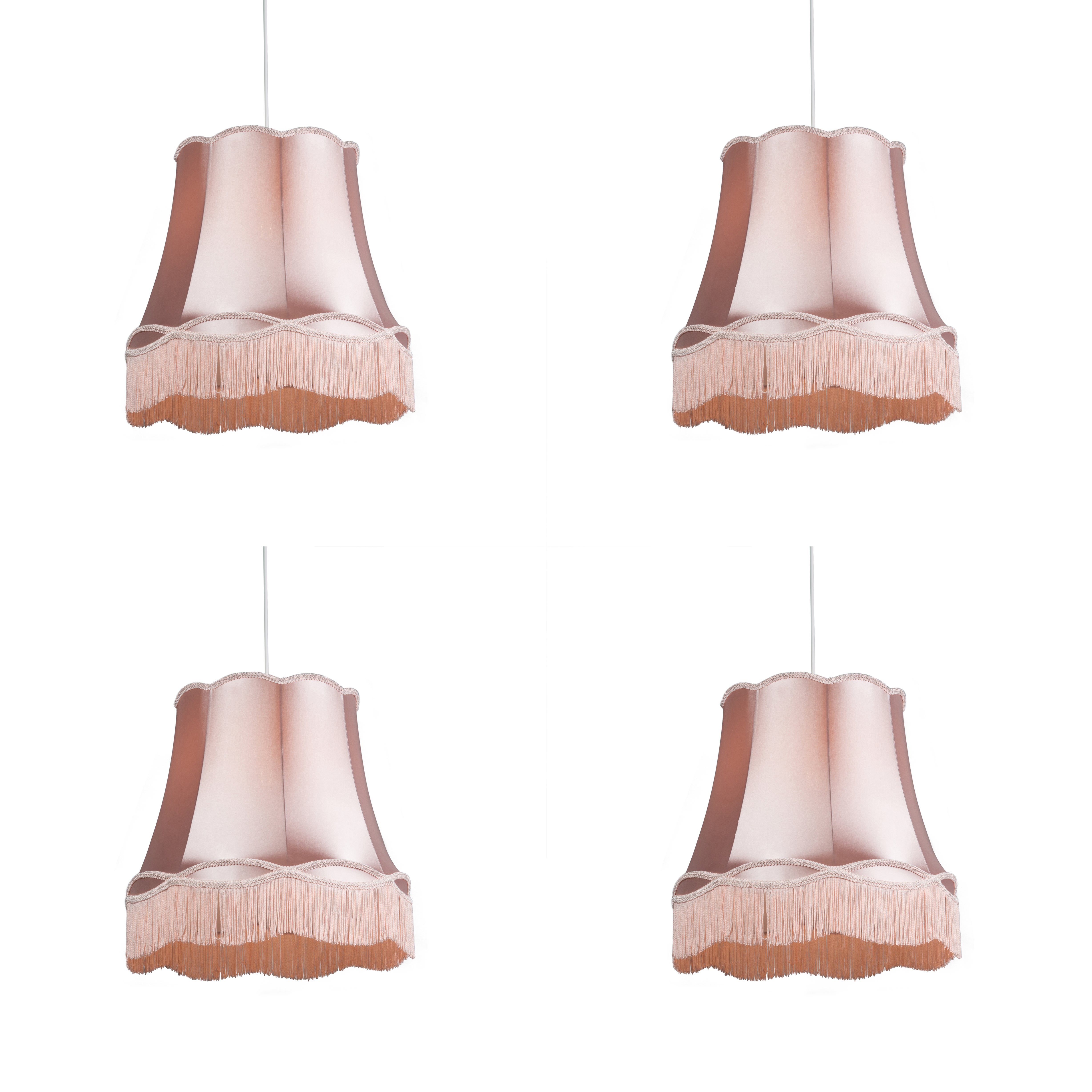 Zestaw 4 lamp wiszących w stylu retro różowych 45 cm - Granny