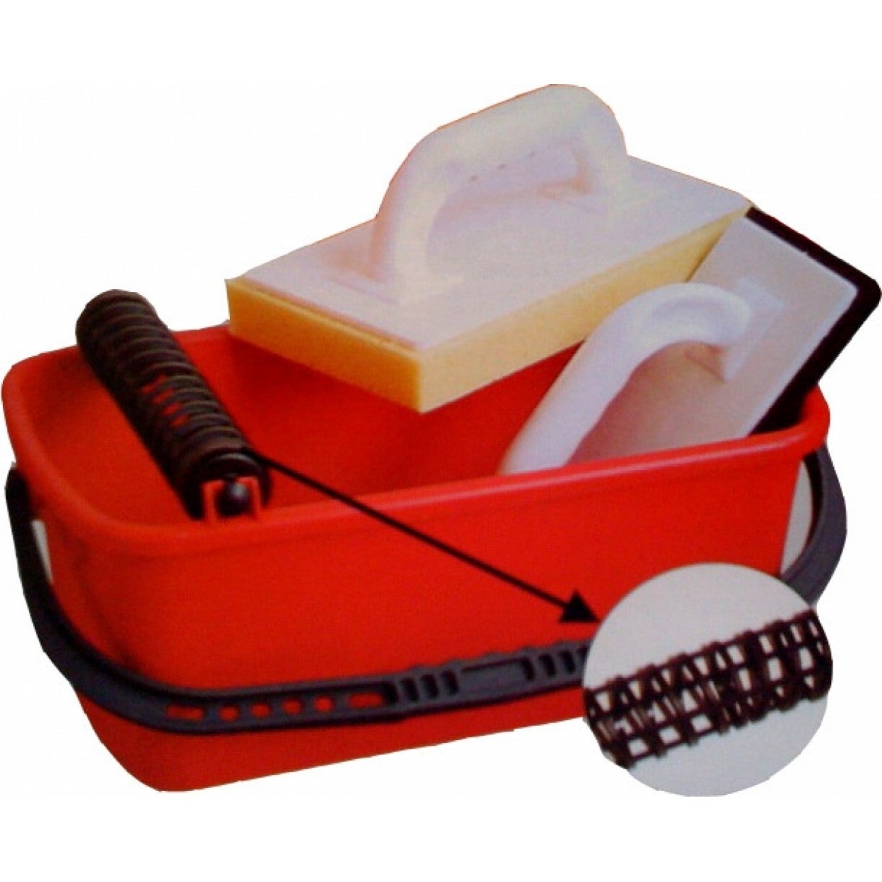 Kit De Lavage Spécial Joints De Carrelage Pour Carreleur - Bac 24L Sur Roulettes Taloche Eponge Platoir A Jointer Eponge 87832601