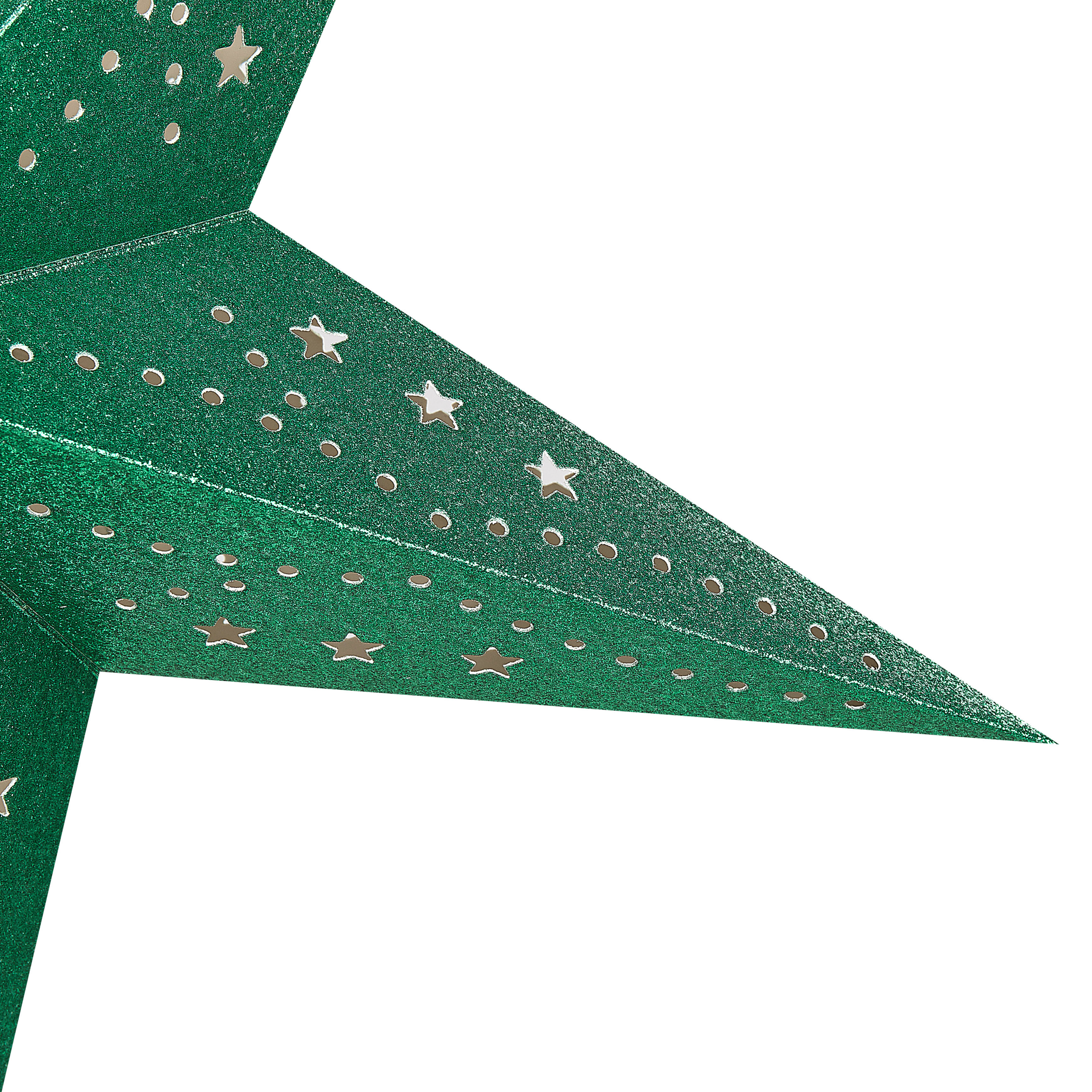 Set di 2 decorazioni da appendere stella MOTTI Carta 45 cm Verde smeraldo - 8