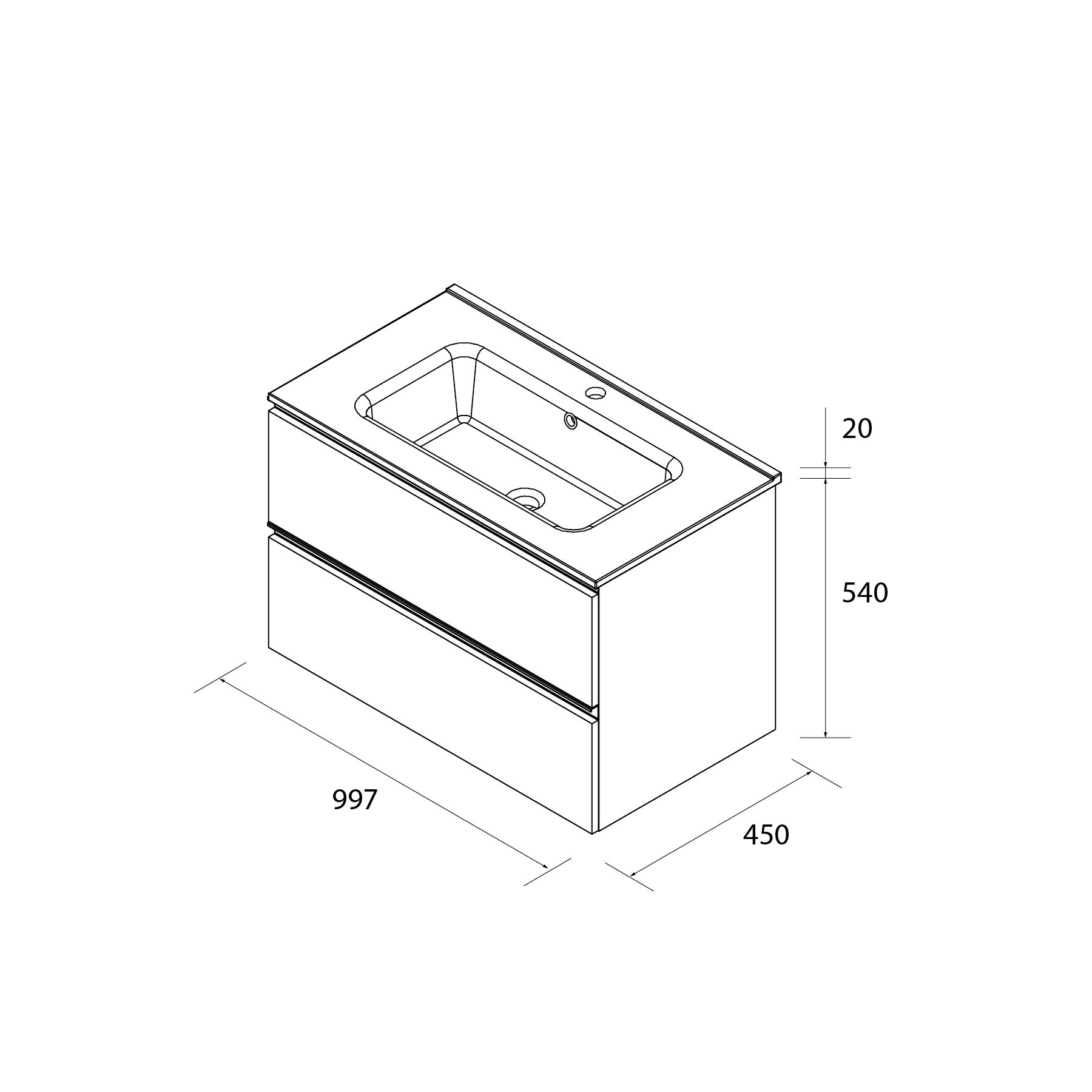 Meuble de salle de bain BEQUIA 100cm blanc brillant | Vasque Porcelaine Centrale - 5