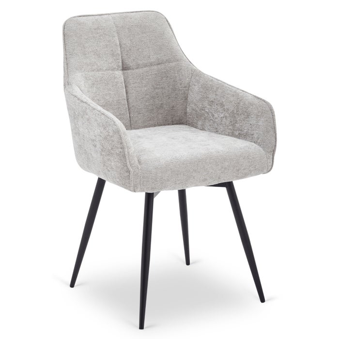 Krzesło Obrotowe Tapicerowane Kuchenne Do Jadalni Salonu Szary LARISA