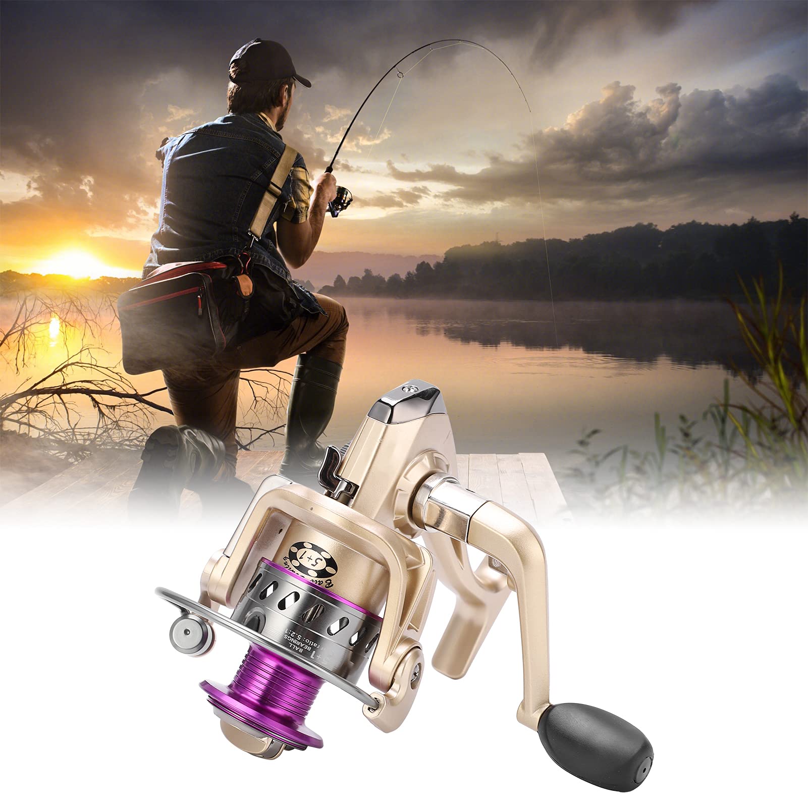 Mulinello 5.2:1 5+1BB Destra Sinistra Mulinello da pesca intercambiabile Coppa in metallo - 2