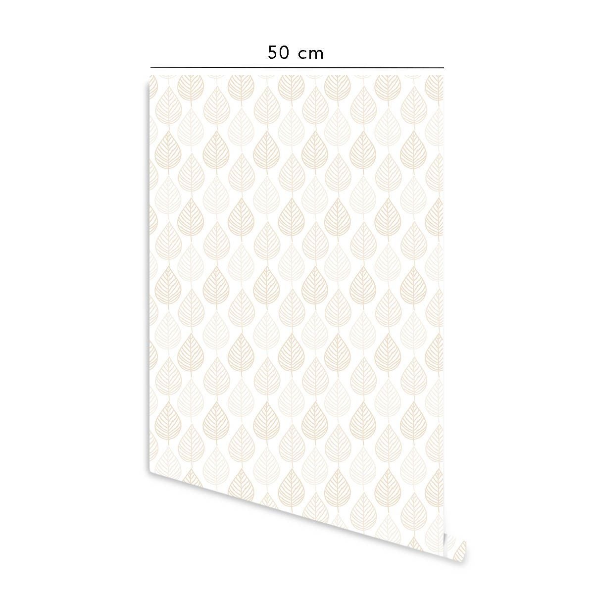 Papel de parede adesivo folhas areia em vinil lavável e removível - 1 rolo 50x300 cm - Decochic - 3