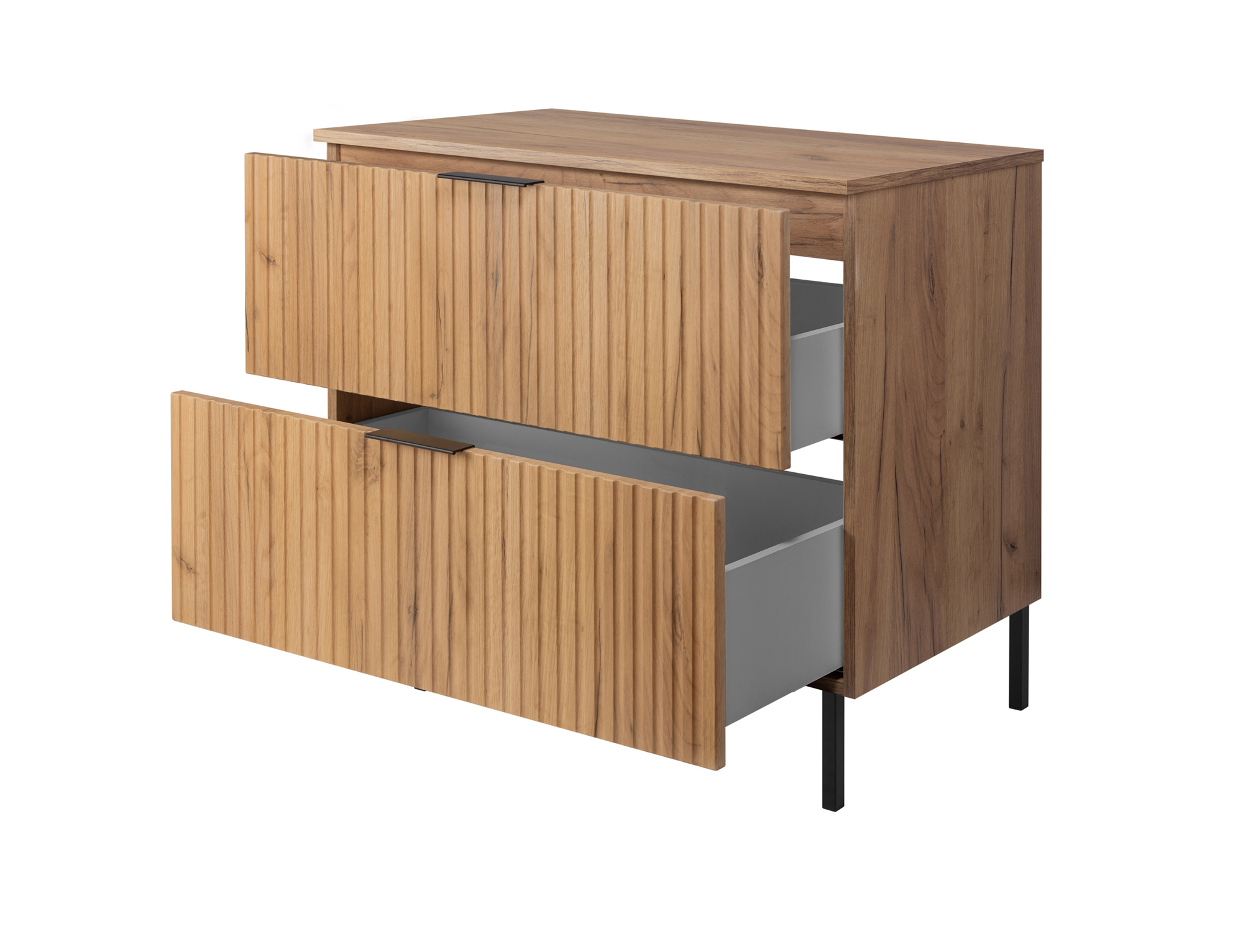 Meuble sous vasque avec plan sur pieds FLOW chêne craft 80 cm - 5