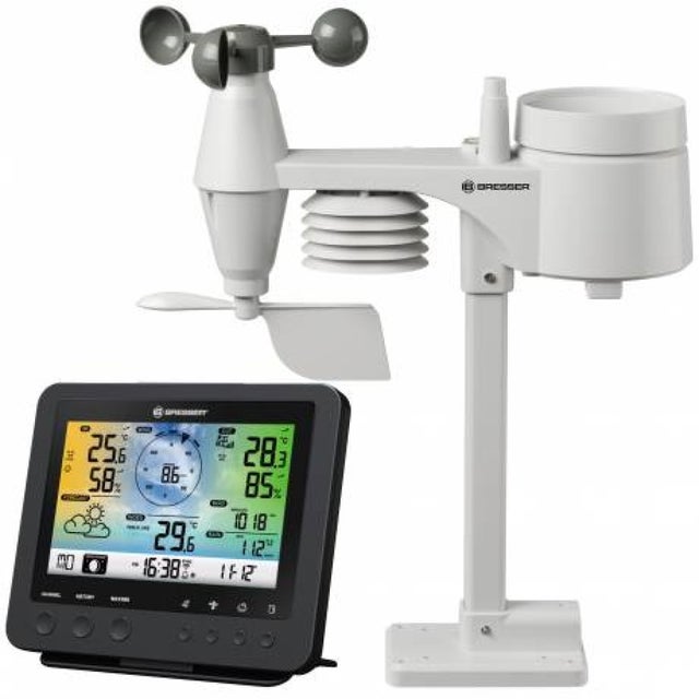Station météo WiFi noire avec capteur 5 en 1 et écran en couleur - Bresser