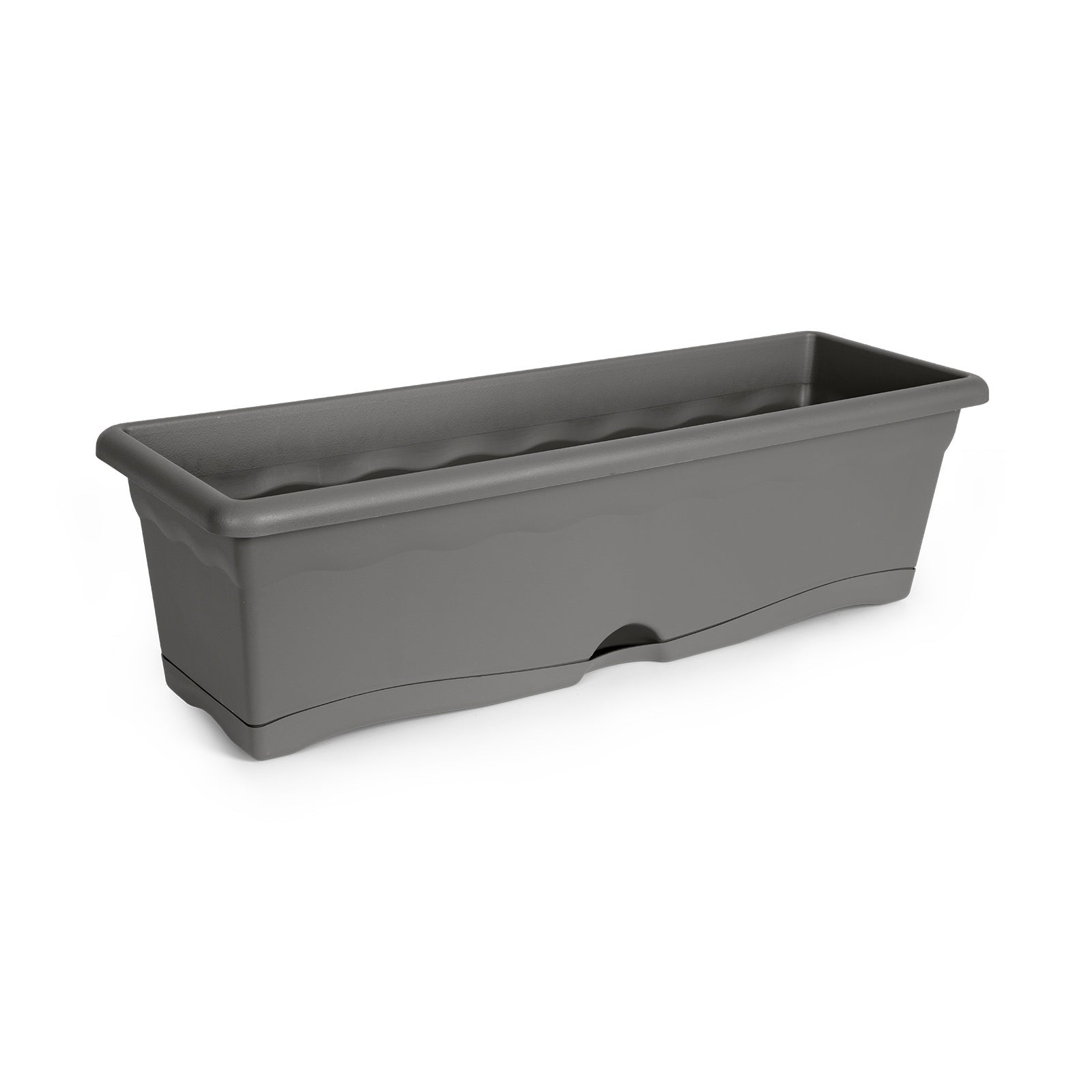 Jardinera con plato integrado color terracota 60x20x17cm 12l - 3