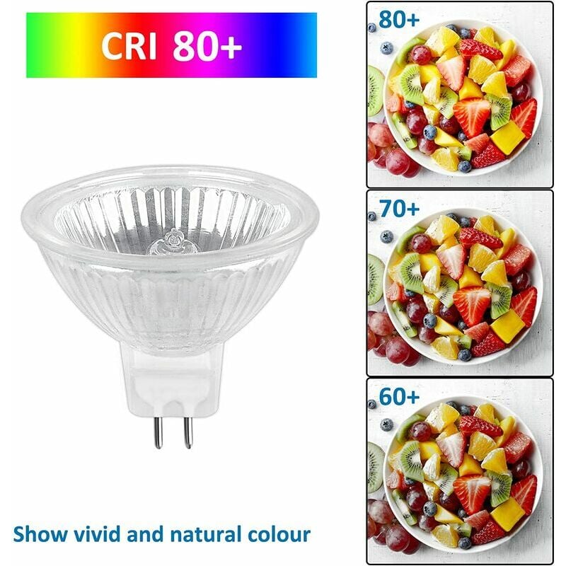 Ampoule Halogene GU5.3 35W 12V, 400lm Blanc Chaud 2700K Dimmable, Ampoule Spot Halogène MR16, pack de 6 - 3