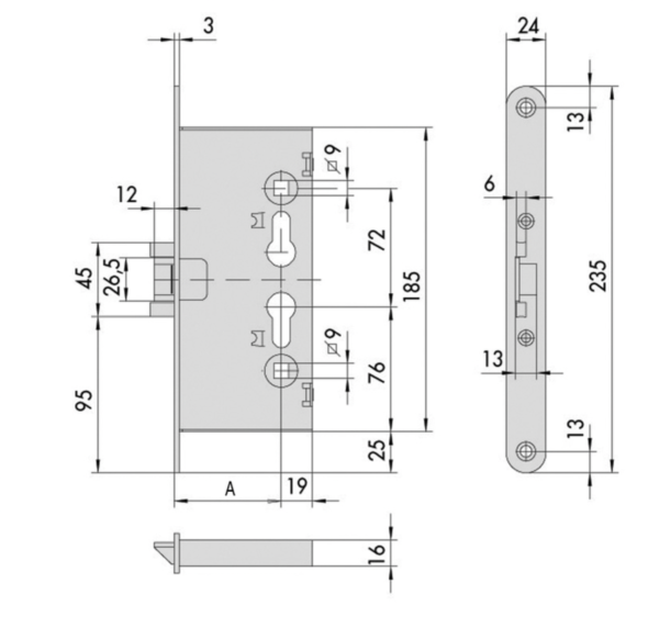 Cerradura cortafuego CISA modelo 43020- | Leroy Merlin