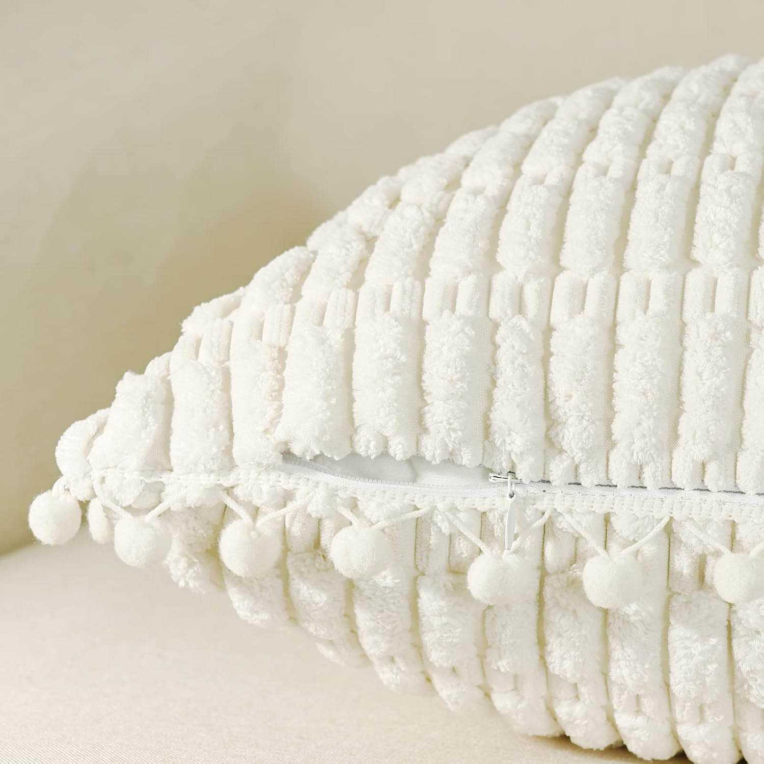 Lot de 2 Housses de Coussin 45x45 Velours Côtelé Housse Coussin de Canapé taie Coussin Canape Boho pour Chambre Maison Décoratives de Voiture Housse - 2