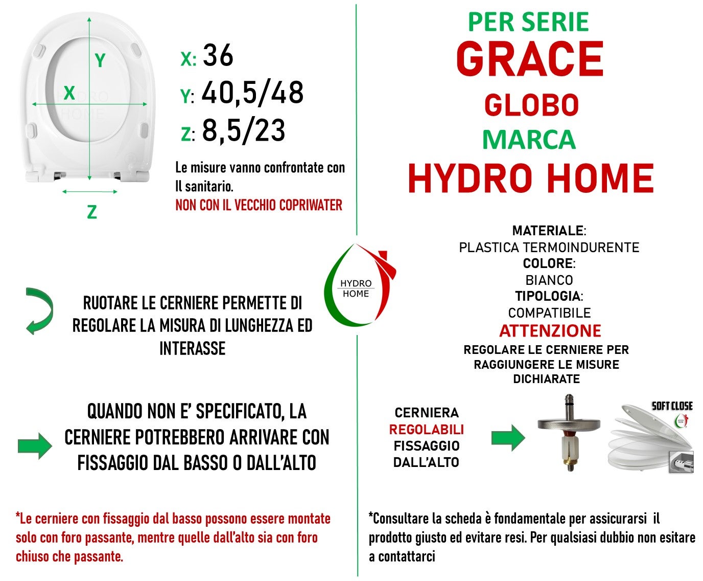 Copriwater Globo Grace Termoindurente Bianco - Cerniera Inox Normale O Soft Close - Foto 6