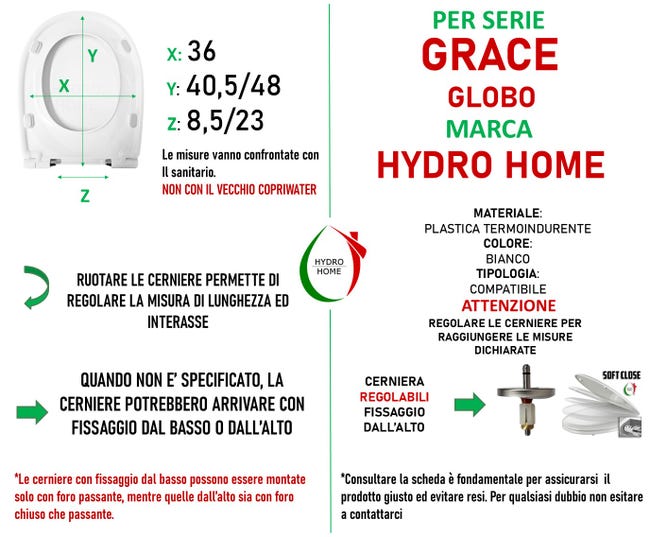 Copriwater Globo Grace Termoindurente Bianco - Cerniera Inox Normale O Soft Close - Foto 6