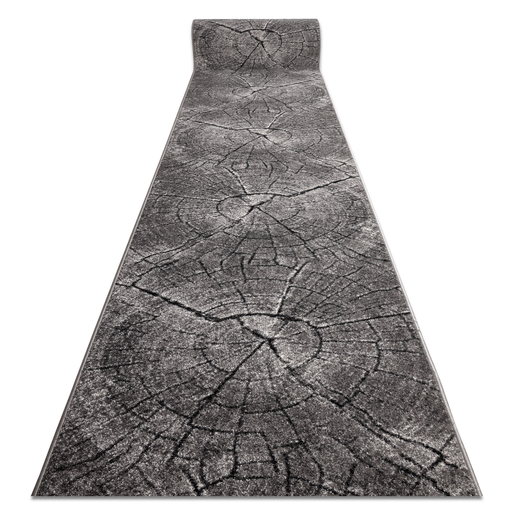 Alfombra de pasillo silver tronko árbol madera - gris 120cm 120x710 cm