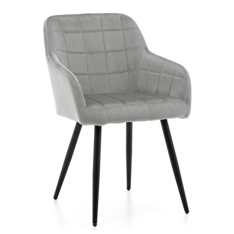 Krzesło tapicerowane welurowe do salonu jadalni ORTE jasnoszare