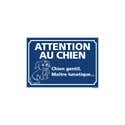 Pancarte Humour Attention Au Chien Lunatique Akita Inu - Plaque Aluminium 15x20 Cm, Personnalisable Avec Prénom