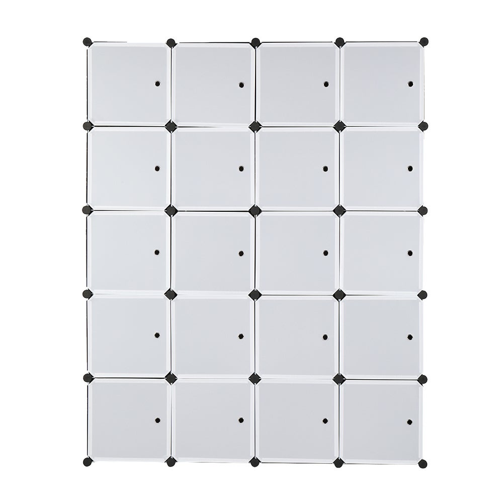 20 Cube Organisateur, Étagères de Rangement Cubes en Plastique Empilables, Étagères Modulaires avec Tige de Suspension, 140 x 45 x 175 cm - 6
