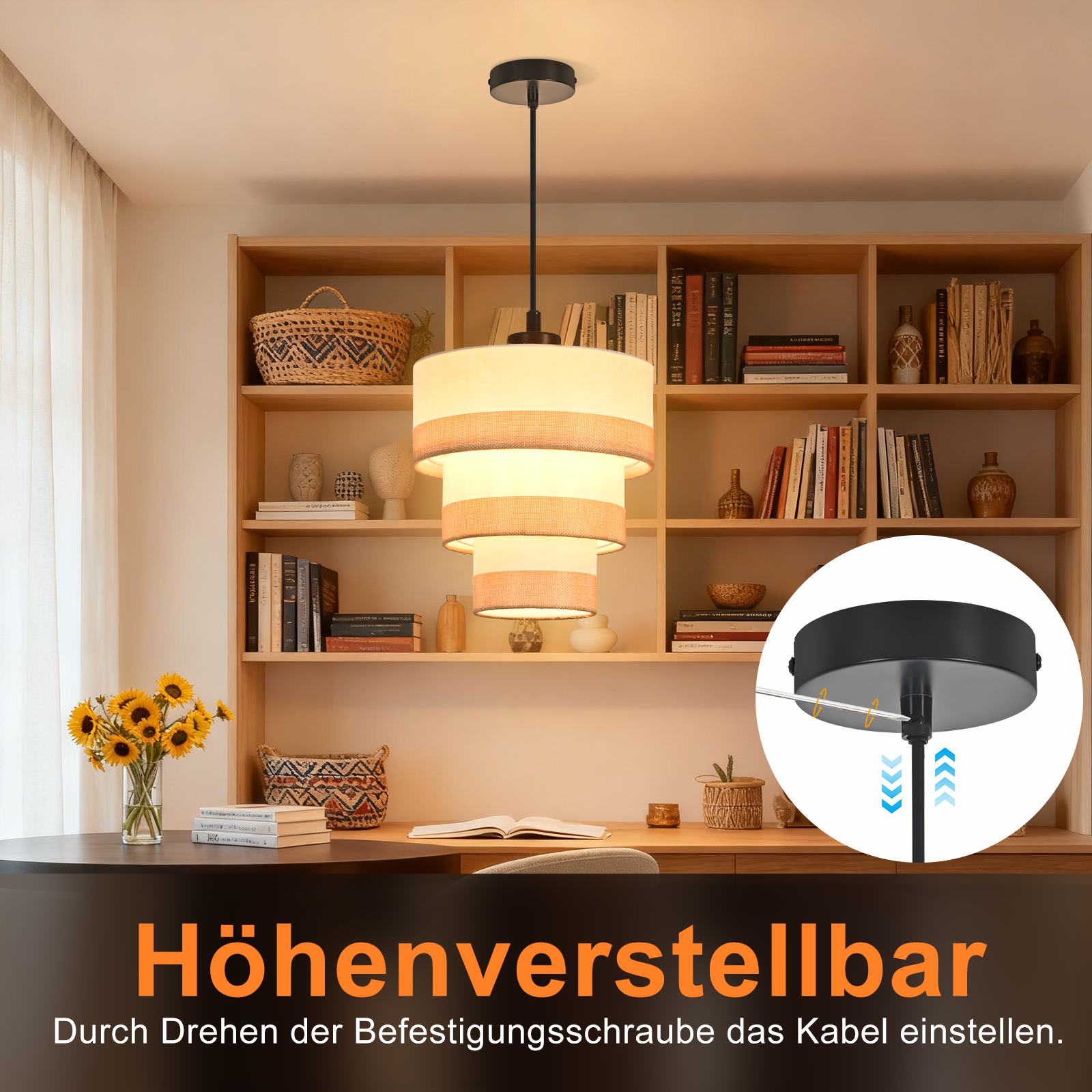 ZMH Lampa wisząca do jadalni w stylu vintage E27 (żarówka nie jest dołączona) - 3