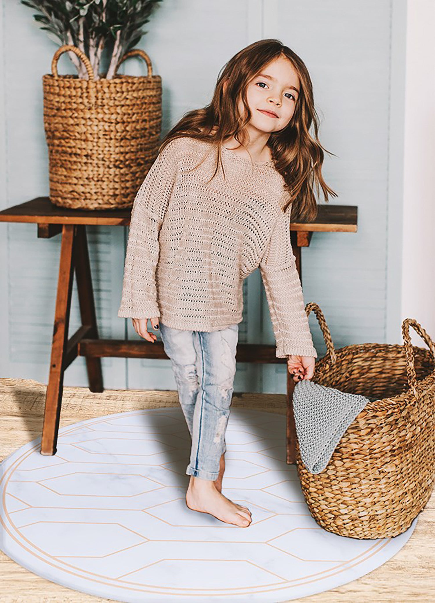 Tappeto in vinile marmo decorato raffinato, tappeto vinile pietra elegante perfetto per interni 120x120 cm – Tulup - 2