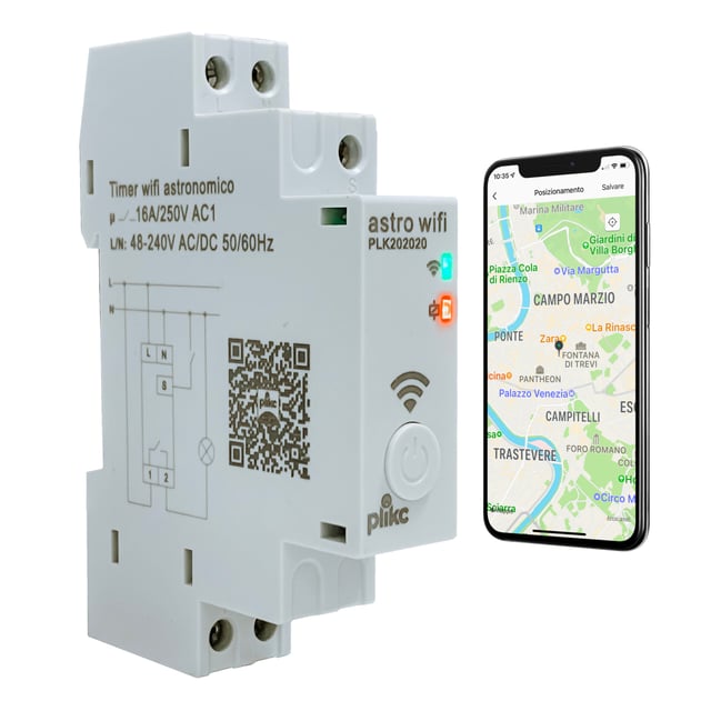 Timer/crepuscolare/astronomico/interruttore multifunzione, smart, gestibile da app compatibile con Alexa e Google - PLIKC - Astro WiFi
