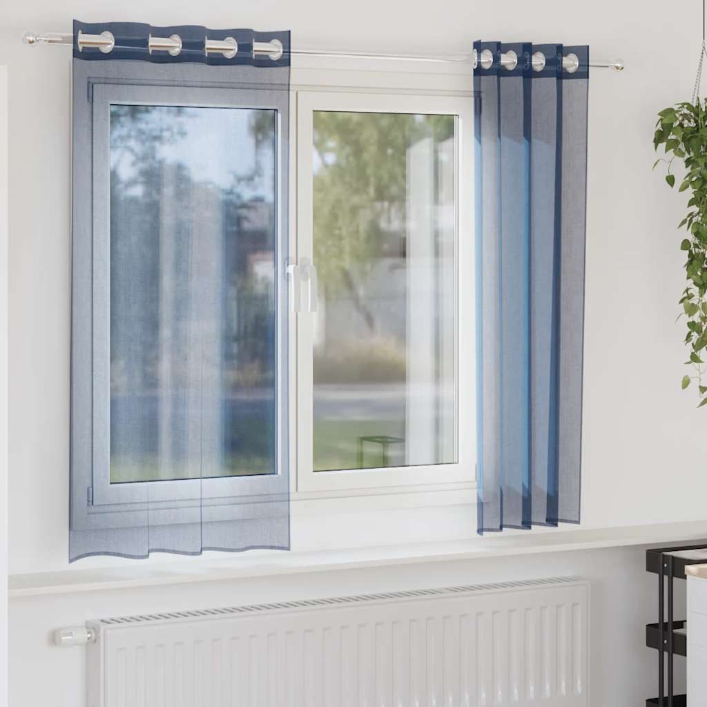 Zasłony woalowe z przelotkami 2 szt. Royal Blue vidaXL