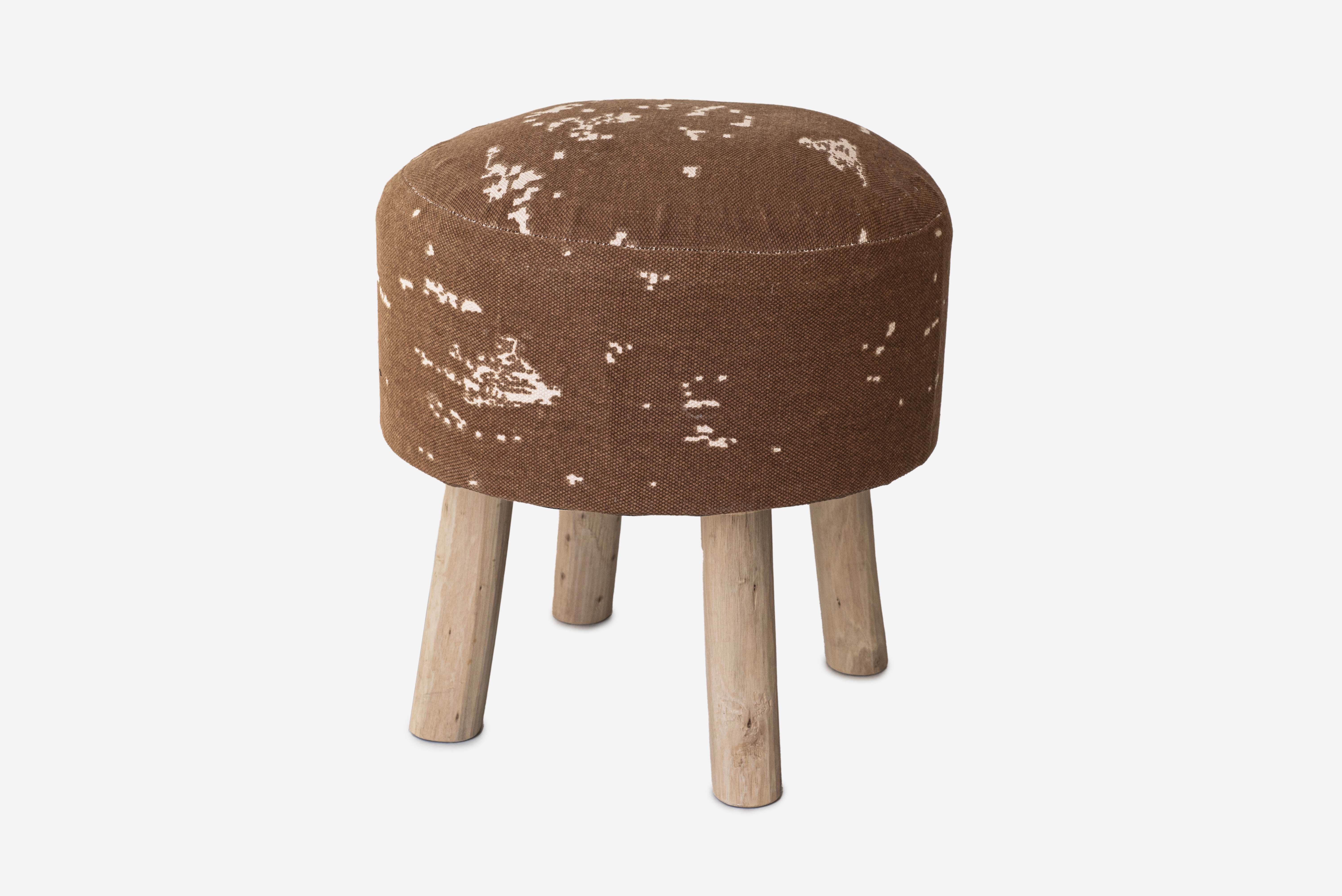 TABORET Z DETALI BRĄZOWYCH Ø40x40CM