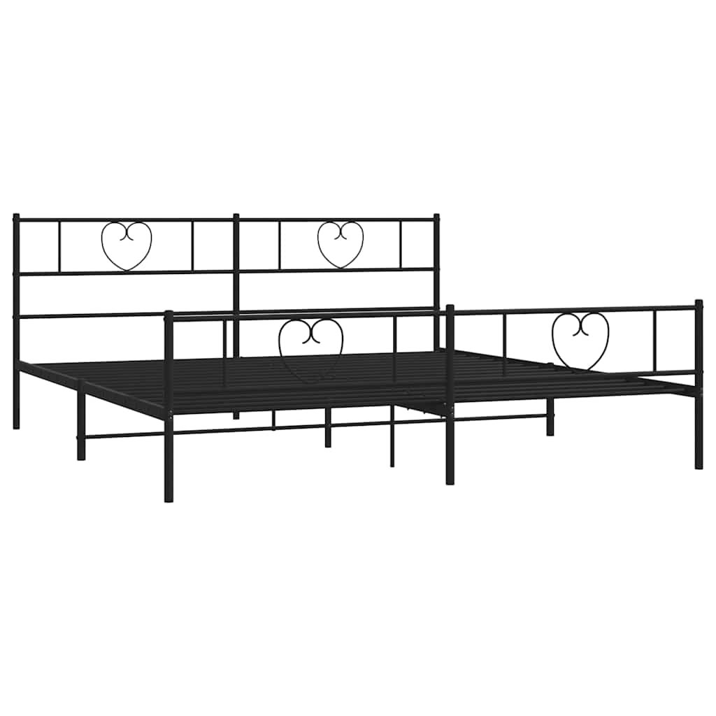Estructura cama sin colchón con estribo metal negro 193x203 cm vidaXL - 4