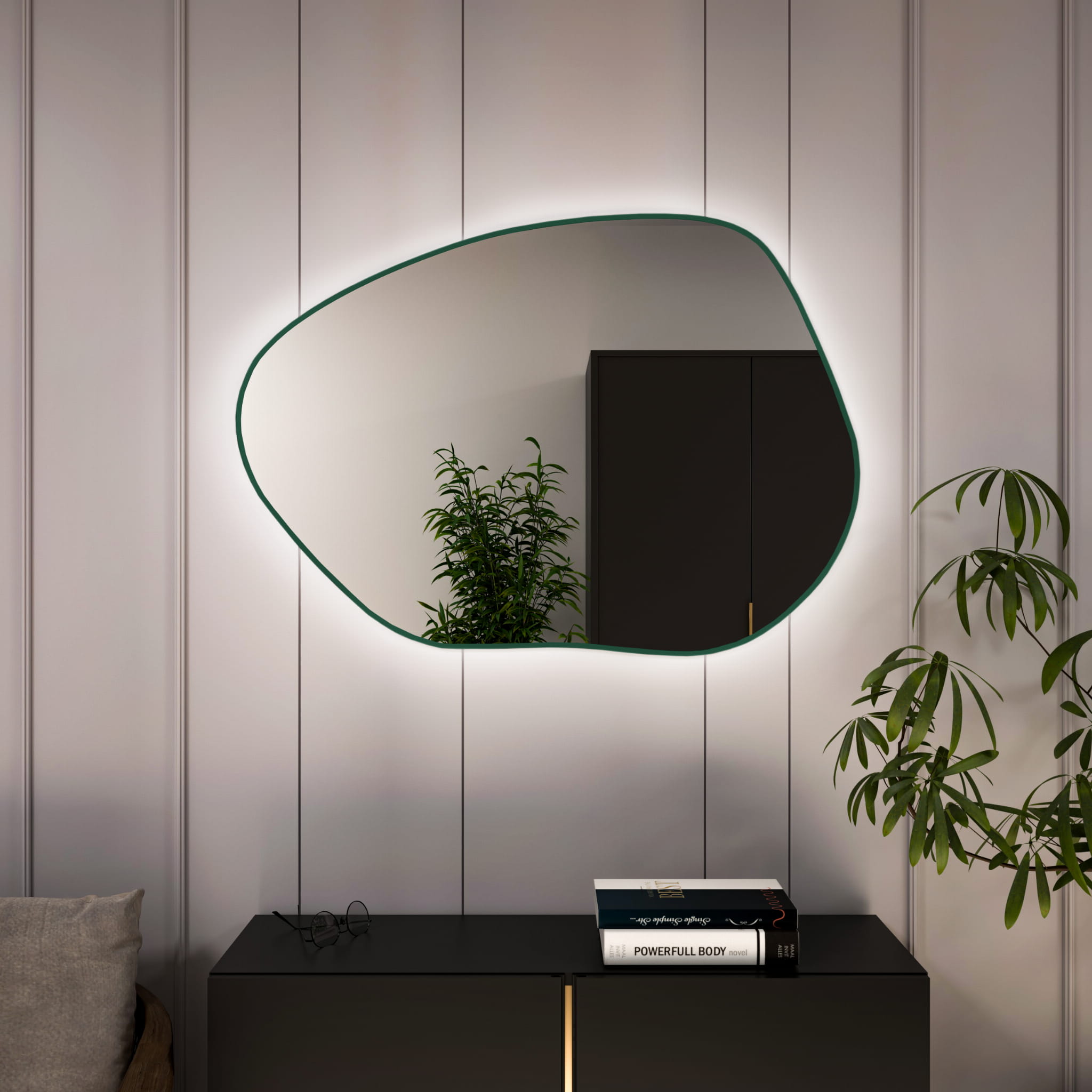Lustro Baltica Colors Stain I 70x50 ramka zielona barwa światła neutralna