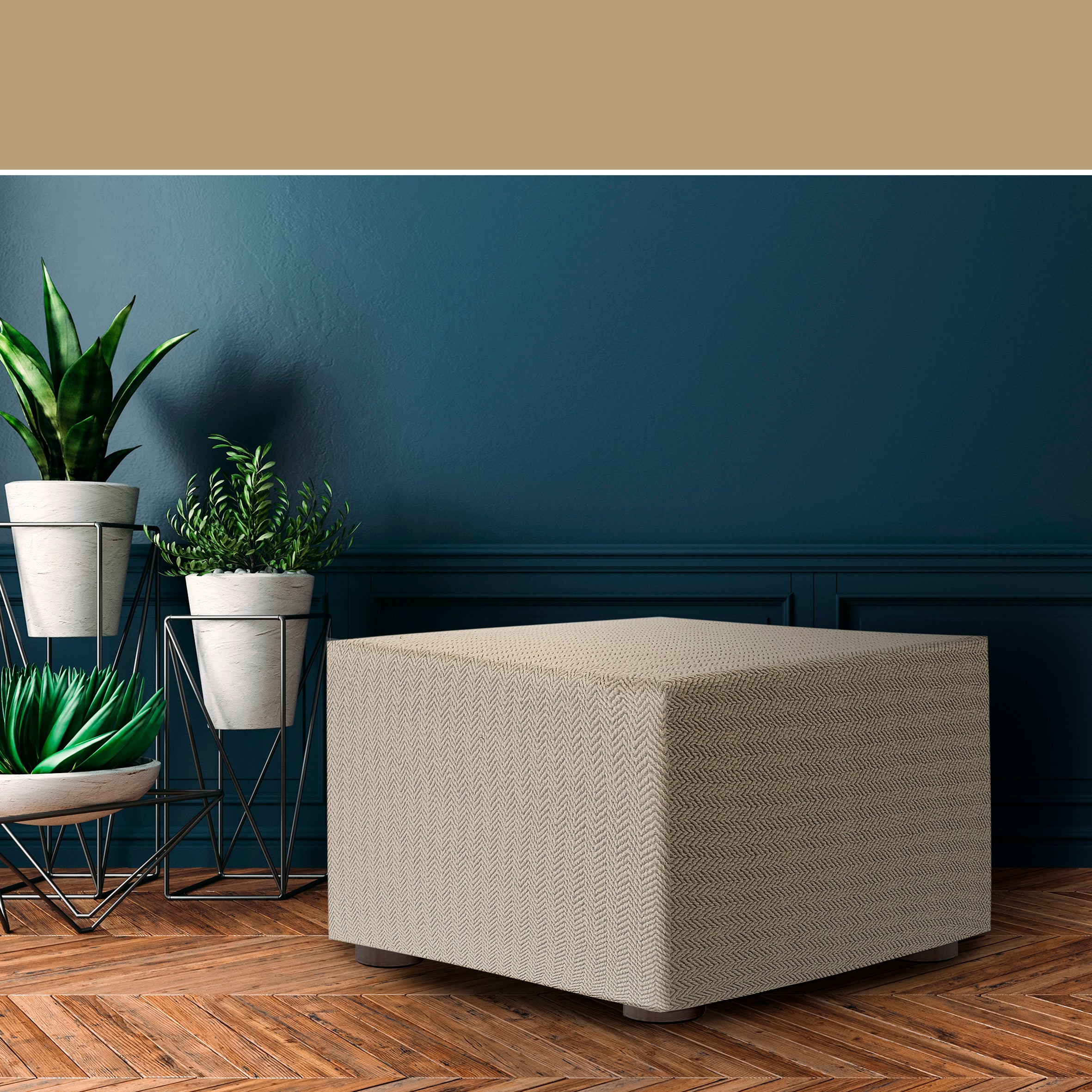 Copertura del pouf Jaz. Colore beige 60 - 100 cm - 3