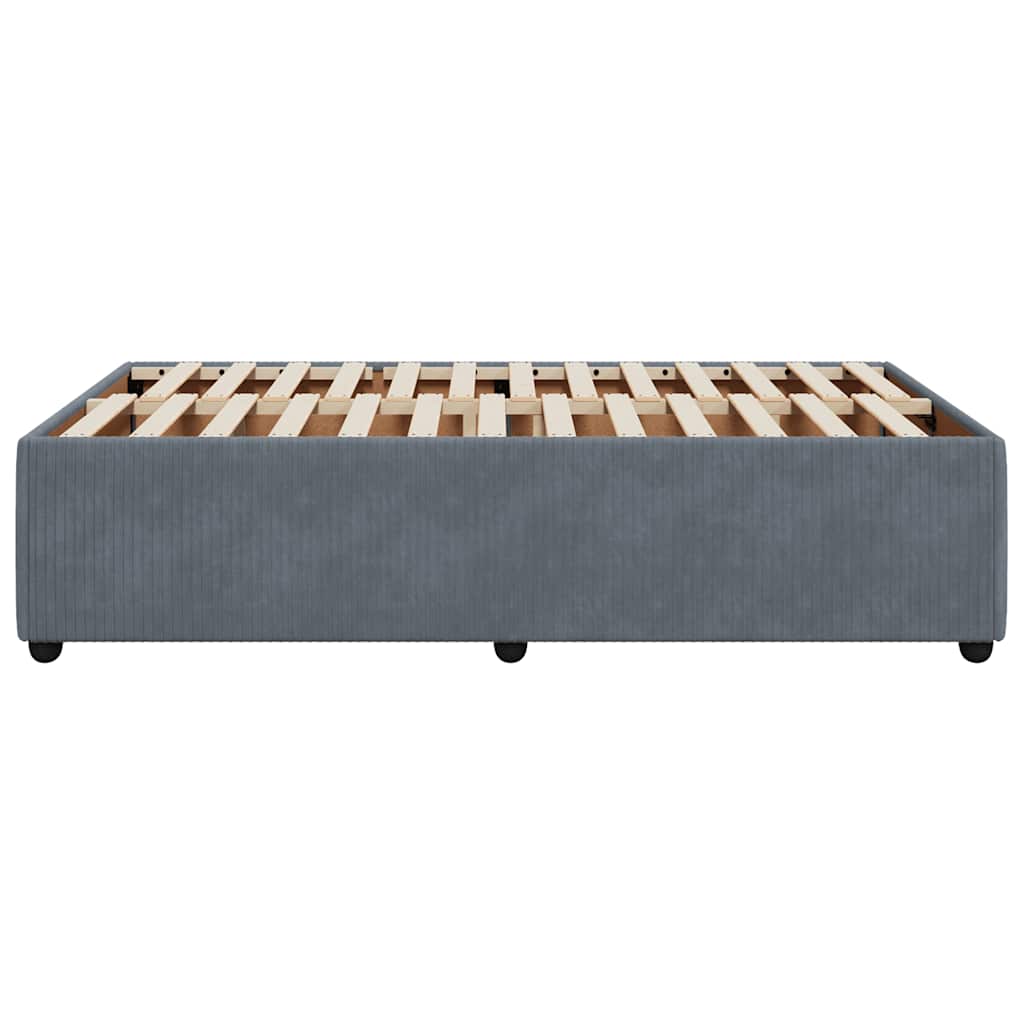 Cadre de lit sans matelas, velours, gris foncé, pour la chambre, 120 × 200 cm - 5