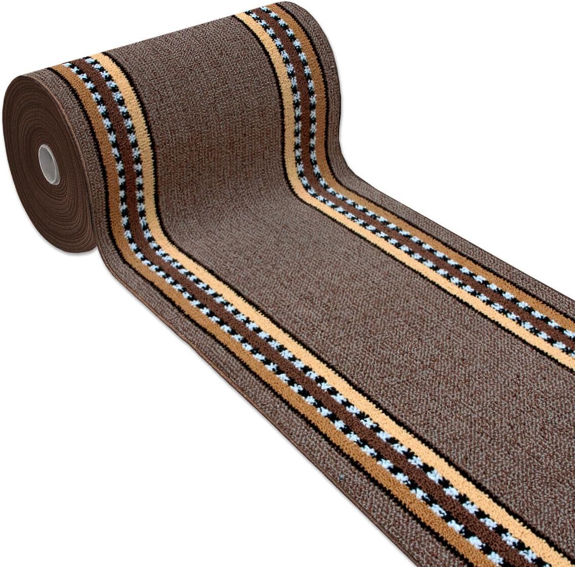 Lot De 4 Tapis Lavables Romany - Taille 67x110 Cm Et 50x70 Cm - Motif Gypsy Tourer Marron/beige - Neufs Avec étiquettes