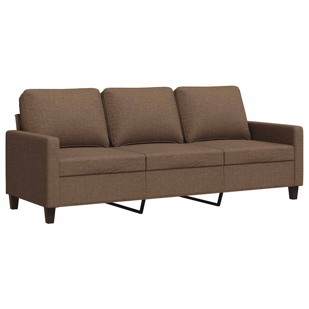 vidaXL Canapé à 3 places Marron 180 cm Tissu - 2