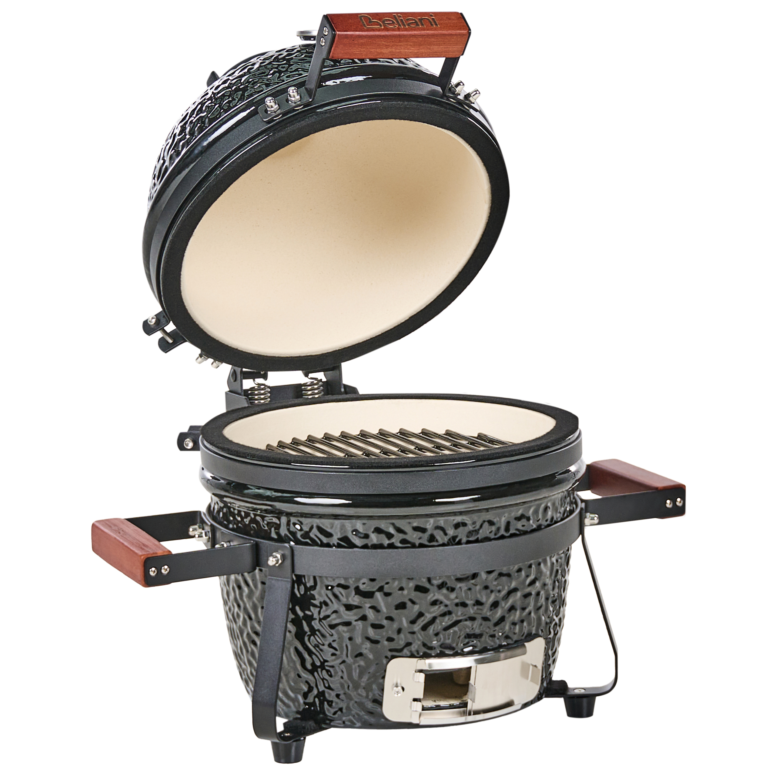 Beliani Mini Barbacoa De Kamado Cerámica Carbón/Negro , Leroy Merlin
