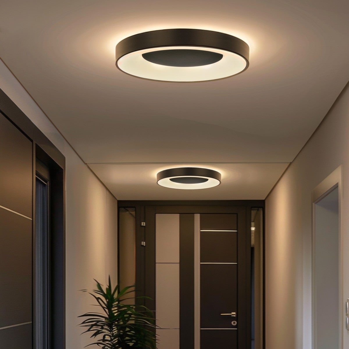 Plafon Witold okrągły czarno-biały LED 72W 3000K-6000K 8000lm z pilotem wym: 7,5 x 48 cm IP44 tworzywo sztuczne Polux - 5