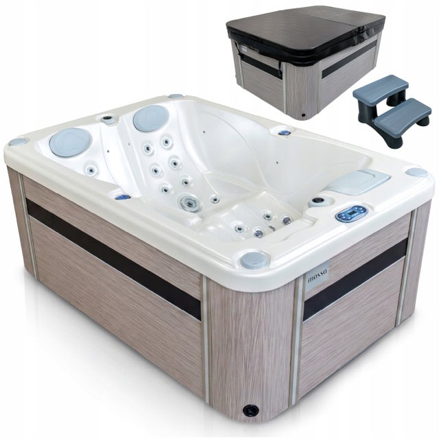 Wanna ogrodowa SPA całoroczna z hydromasażem 2osobowa pokrywa drabinki