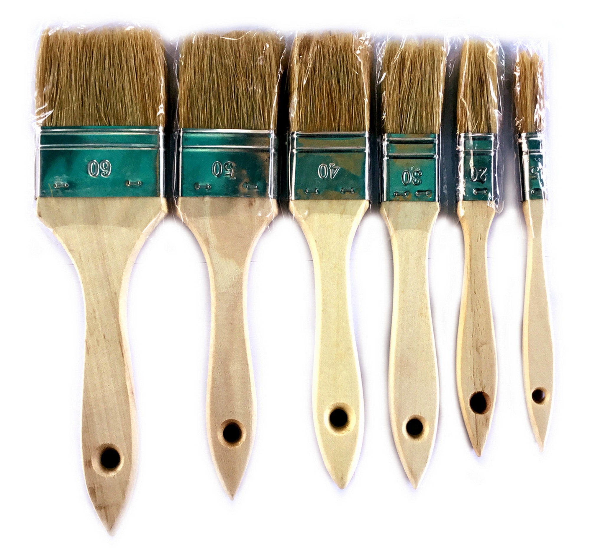 Lot de 6 pinceaux à laquer soie | Largeur 15-20-30-40-50-60 mm | Multi support | - 2