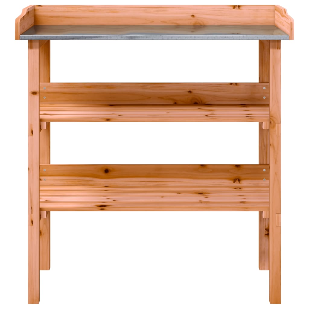 Jardinière | Table à plantes avec étagères marron 78x38x82,5cm bois de sapin CFW75514 - 4