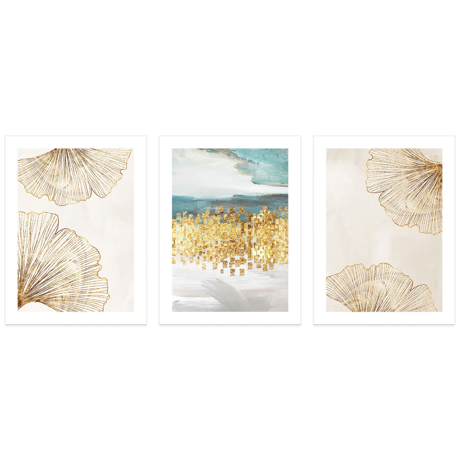Lot de 3 Affiches / Posters Triptyque - Fleurs 3617689990675 - Bordure Noire et Blanche - 3 Affiches - 21x29,7 cm (Cadres non fournis) - 3