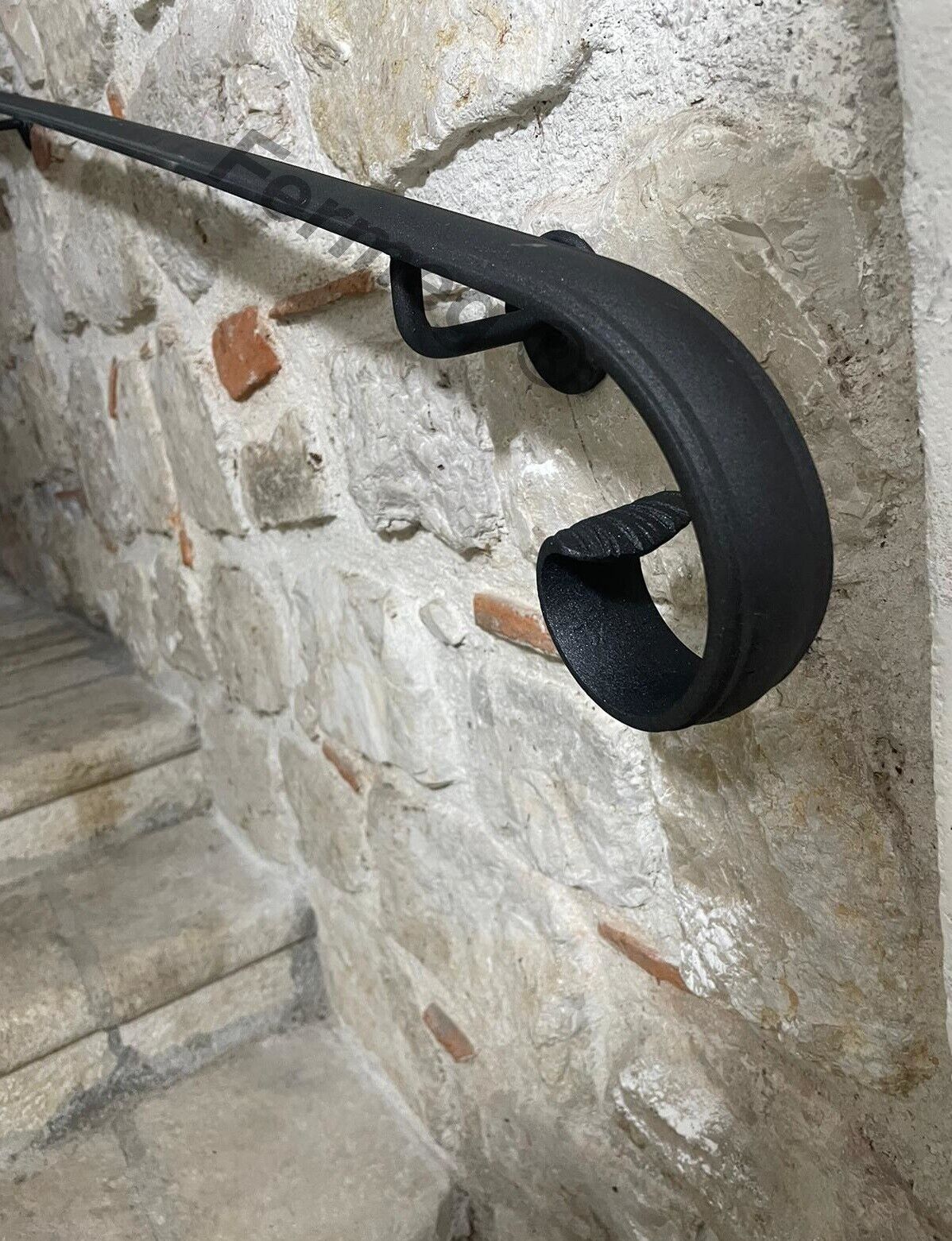 Main courante en fer romain|pour l'intérieur et l'extérieur avec supports et kit de montage|Longueur 100 cm|section 40x12mm - 2