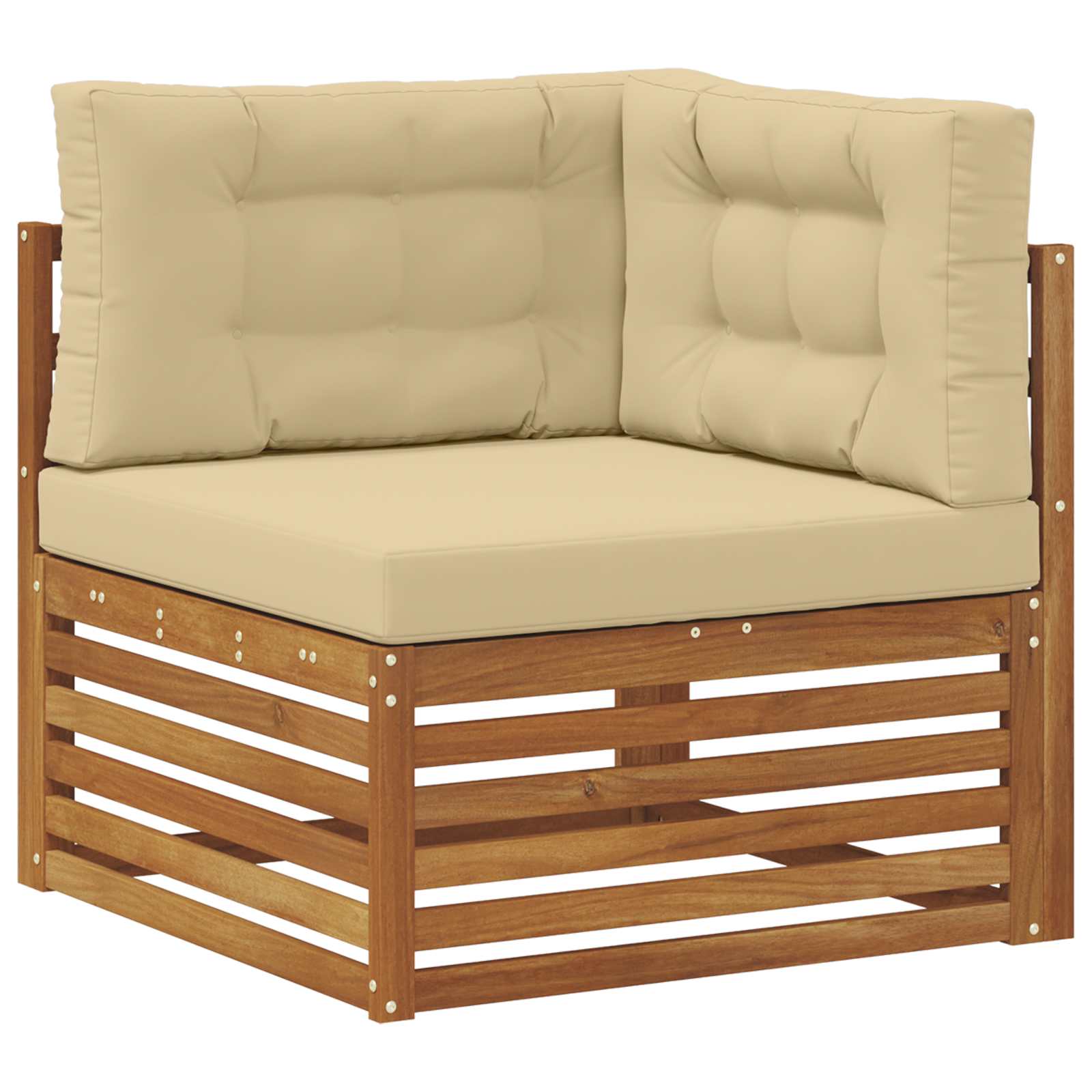 Ensemble de canapés d'extérieur 7 pc naturel et beige - 6