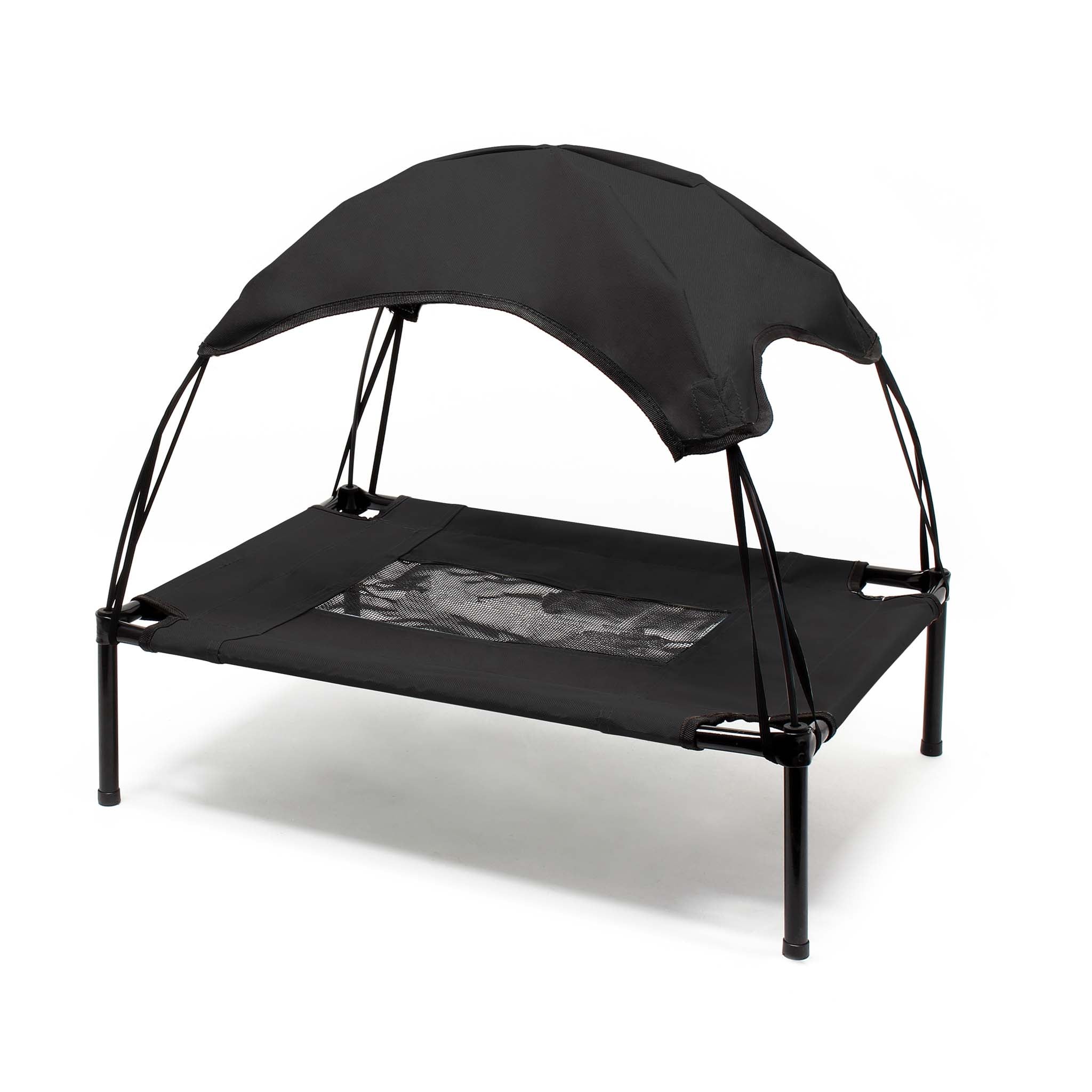 Transat pour chiens et chats avec Toit – couleur Noire – S / 60 x 45 x 50 cm – 15 kg max – en tissu Oxford – Lit de camp relaxant surélevé… Wiltec - 5